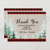 Lumberjack Red Kariert Baby Dusche Danke Karte (Vorne/Hinten)