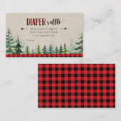 Lumberjack Red Kariert - Windeldrehkarte Begleitkarte (Vorne/Hinten)