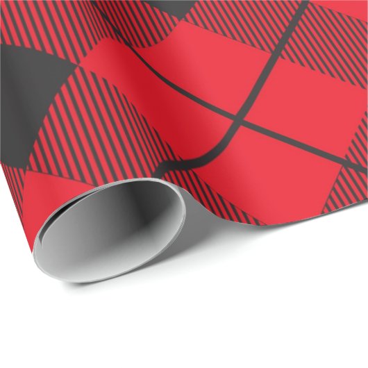 Lumberjack, rot und schwarz kariert geschenkpapier (Rolleneckpunkt)