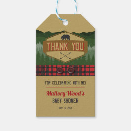Lumberjack Rustic Woodland Baby Shower Fevor Tags Geschenkanhänger