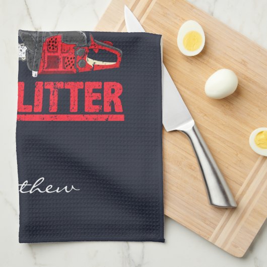 Lumberjack Sägemehl Sie Gemein Man Glitzer Geschirrtuch (Viertel Falte)