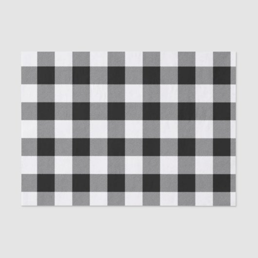 Lumberjack Schwarz-weiß Buffalo Kariert Seidenpapier (Vorderseite)