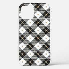 Lumberjack Schwarz-weißes Kariertes Muster Case-Mate iPhone Hülle