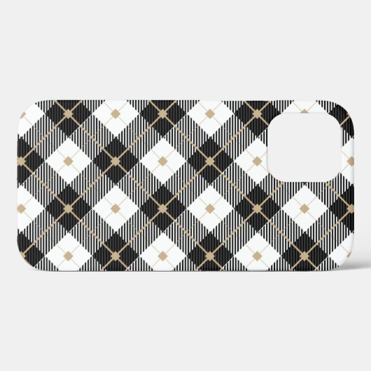Lumberjack Schwarz-weißes Kariertes Muster Case-Mate iPhone Hülle (Rückseite (Horizontal))