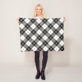 Lumberjack Schwarz-weißes Kariertes Muster Fleecedecke