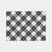 Lumberjack Schwarz-weißes Kariertes Muster Fleecedecke (Vorderseite (Horizontal))