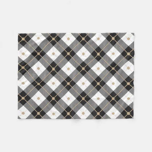 Lumberjack Schwarz-weißes Kariertes Muster Fleecedecke (Vorderseite (Horizontal))