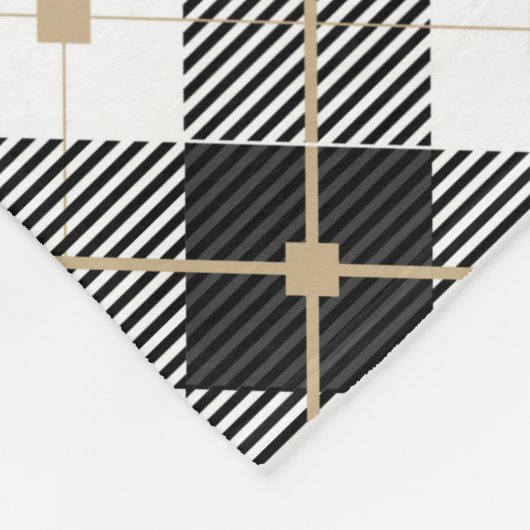 Lumberjack Schwarz-weißes Kariertes Muster Fleecedecke (Ecke)