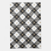 Lumberjack Schwarz-weißes Kariertes Muster Geschirrtuch (Vertikal)