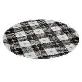 Lumberjack Schwarz-weißes Kariertes Muster Schneidebrett (Ecke)