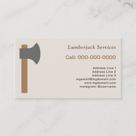 Lumberjack Services Visitenkarte (Vorderseite)