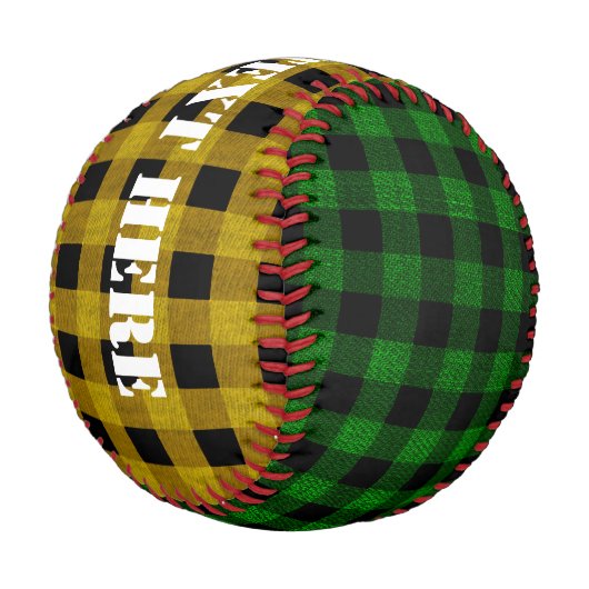 Lumberjack-Stil - grün und gelb Baseball (Schrägansicht)