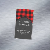 Lumberjack Style - roter Stoff + Ihre Ideen Magnetische Visitenkarte (Beispiel)