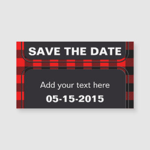 Lumberjack Style - roter Stoff + Ihre Ideen Magnetkarte