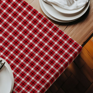 Lumberjack Table Runner Rustikal Red Black Style Großer Tischläufer