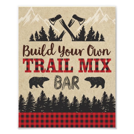 Lumberjack Trail Mix Bar Sign | 8x10 Print Fotodruck (Vorne)