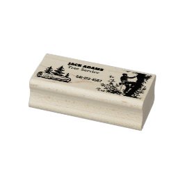 Lumberjack Tree Service Business Card Gummistempel