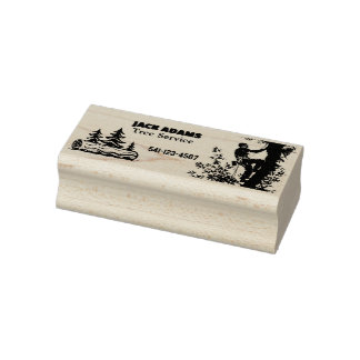 Lumberjack Tree Service Business Card Gummistempel