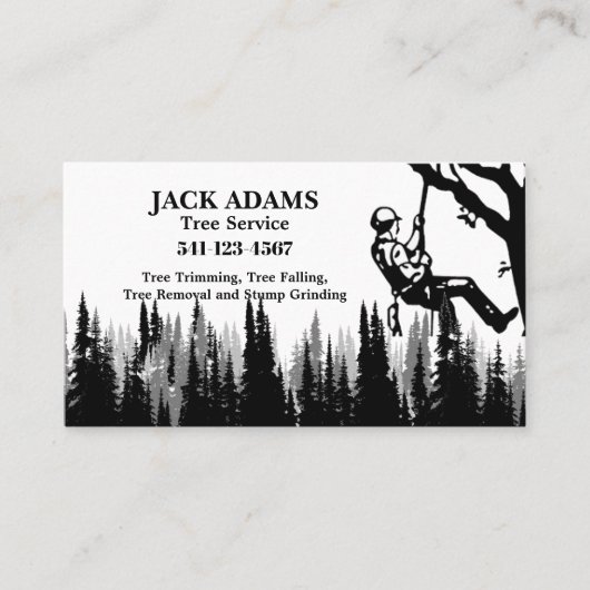 Lumberjack Tree Service Business Card Visitenkarte (Vorderseite)