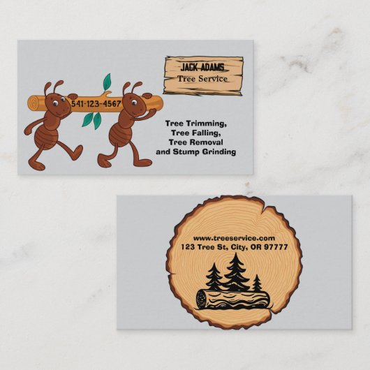 Lumberjack Tree Service Business Card Visitenkarte (Vorne/Hinten)