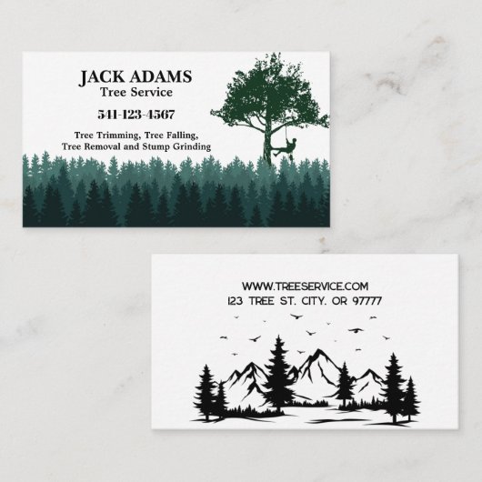 Lumberjack Tree Service Business Card Visitenkarte (Vorne/Hinten)
