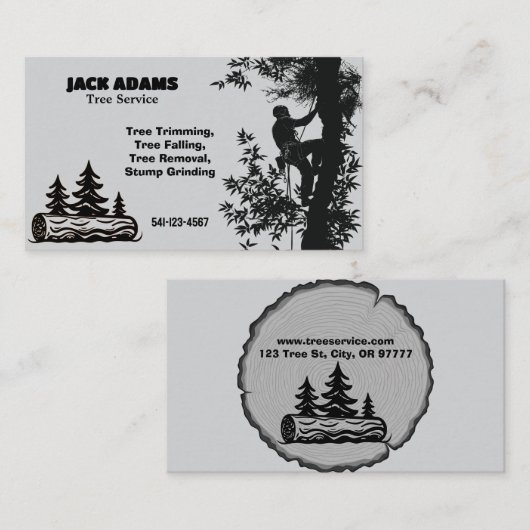 Lumberjack Tree Service Business Card Visitenkarte (Vorne/Hinten)