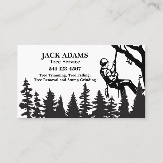 Lumberjack Tree Service Business Card Visitenkarte (Vorderseite)