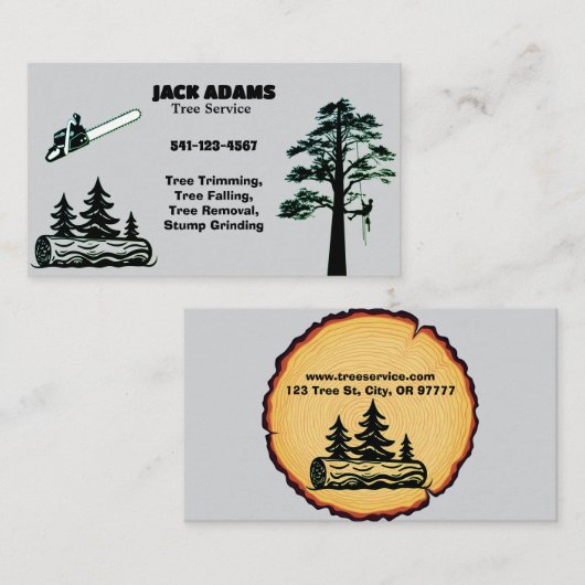 Lumberjack Tree Service Business Card Visitenkarte (Vorne/Hinten)