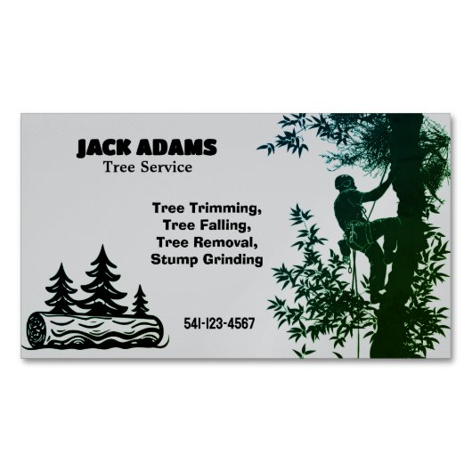 Lumberjack Tree Service Magnetic Business Card Magnetische Visitenkarte (Vorderseite)