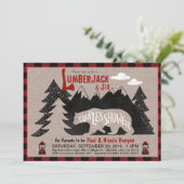Lumberjack und Jill Couples Coed Baby Dusche Einladung (Stehend Vorderseite)