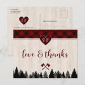 LumberJack und Jill Wedding Jubiläum Danke Postkarte (Vorne/Hinten)