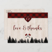 LumberJack und Jill Wedding Jubiläum Danke Postkarte (Vorne/Hinten)