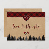 LumberJack und Jill Wedding Jubiläum Danke Postkarte (Vorne/Hinten)