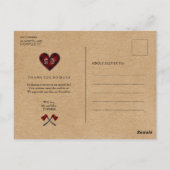 LumberJack und Jill Wedding Jubiläum Danke Postkarte (Rückseite)