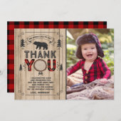 Lumberjack Vielen Dank Card Lumberjack Party Dankeskarte (Vorne/Hinten)