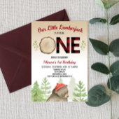 Lumberjack Waldbär 1. Geburtstag Party Einladung