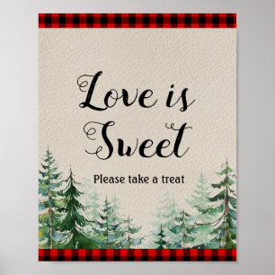 Lumberjack Wasserfarbe Liebe ist Sweet Sign Poster