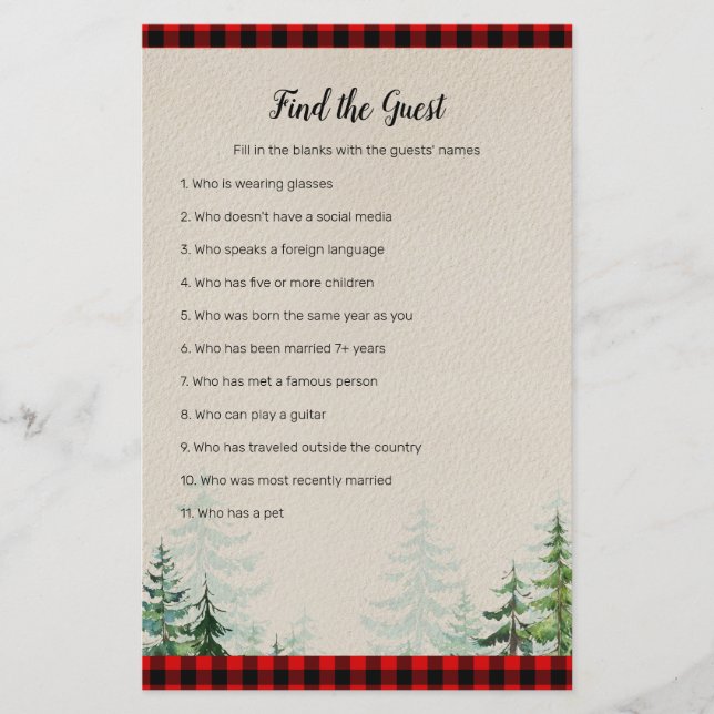 Lumberjack Watercolor Finden Sie das Gast-Spiel (Vorderseite)