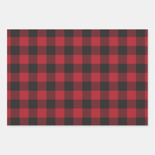 Lumberjack Weihnachtsbuffet Kariertes Wrapping Pap Geschenkpapier Set (Vorderseite 2)