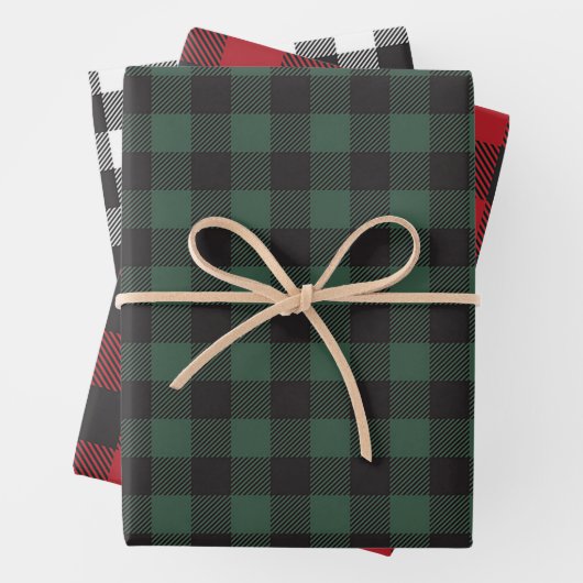 Lumberjack Weihnachtsbuffet Kariertes Wrapping Pap Geschenkpapier Set (Beispiel)