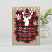 Lumberjack Weihnachtsessen Party Einladung (Stehend Vorderseite)