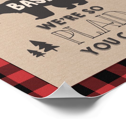 Lumberjack Welcome Sign Table sign Plaid bear Poster (Ecke)