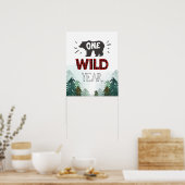 Lumberjack Wild One Forest One Wild Year Sign Poster (Küche)