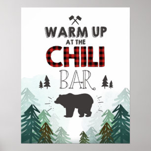 Lumberjack Wild One Forest Trees Chili Bar Zeichen Poster