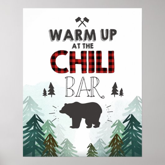 Lumberjack Wild One Forest Trees Chili Bar Zeichen Poster (Vorne)