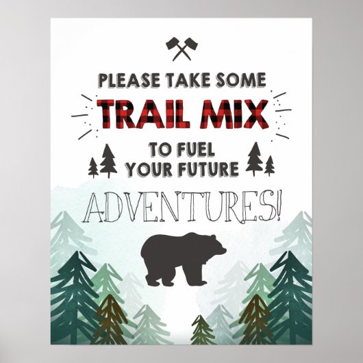 Lumberjack Wild One Forest Trees Trail Mix Sign Poster (Vorne)