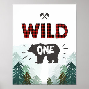 Lumberjack Wild One Forest Trees Wild One Sign Poster