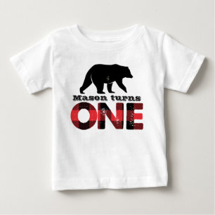 Lumberjack Wilderness Boys Erstes Geburtstags-Shir Baby T-shirt