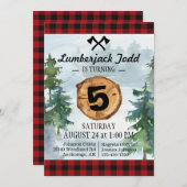 Lumberjack Wood Stump Forest Wilderness Geburtstag Einladung (Vorne/Hinten)