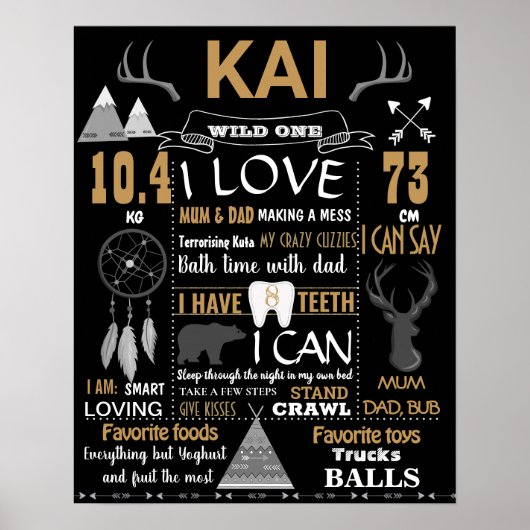 Lumberjack Woodland Antlers Elk Elk Elch Geburtsta Poster (Vorne)